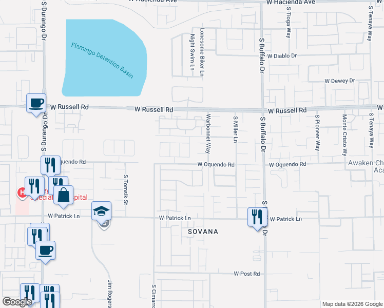 map of restaurants, bars, coffee shops, grocery stores, and more near 8001-8099 W Quail Ave in Las Vegas