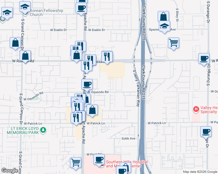 map of restaurants, bars, coffee shops, grocery stores, and more near 9237 Soho Sky Court in Las Vegas