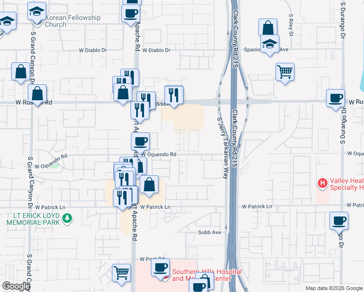 map of restaurants, bars, coffee shops, grocery stores, and more near 5872 Wisteria Walk Street in Las Vegas