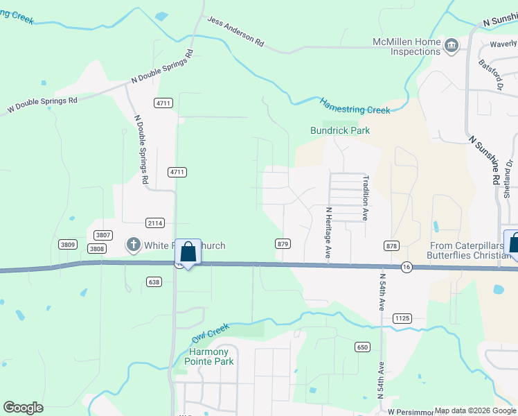 map of restaurants, bars, coffee shops, grocery stores, and more near 6038 West Mecklin Street in Fayetteville