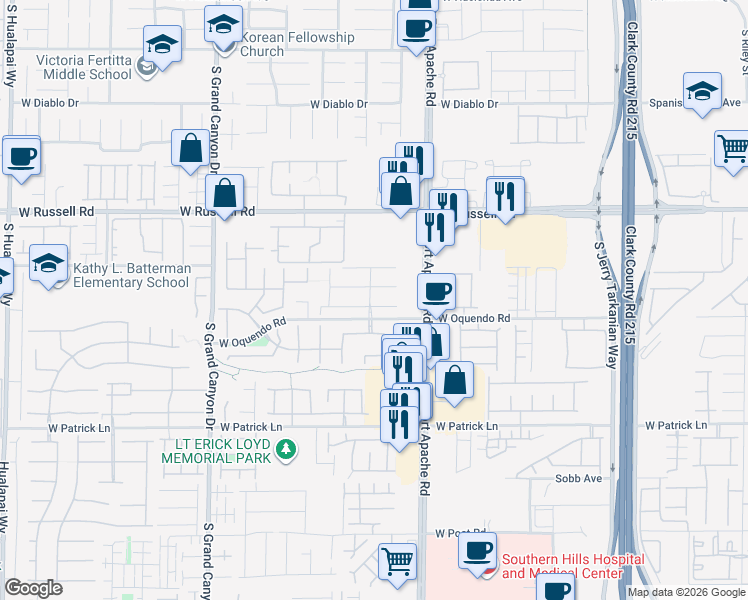 map of restaurants, bars, coffee shops, grocery stores, and more near 9496 Magnificent Avenue in Las Vegas