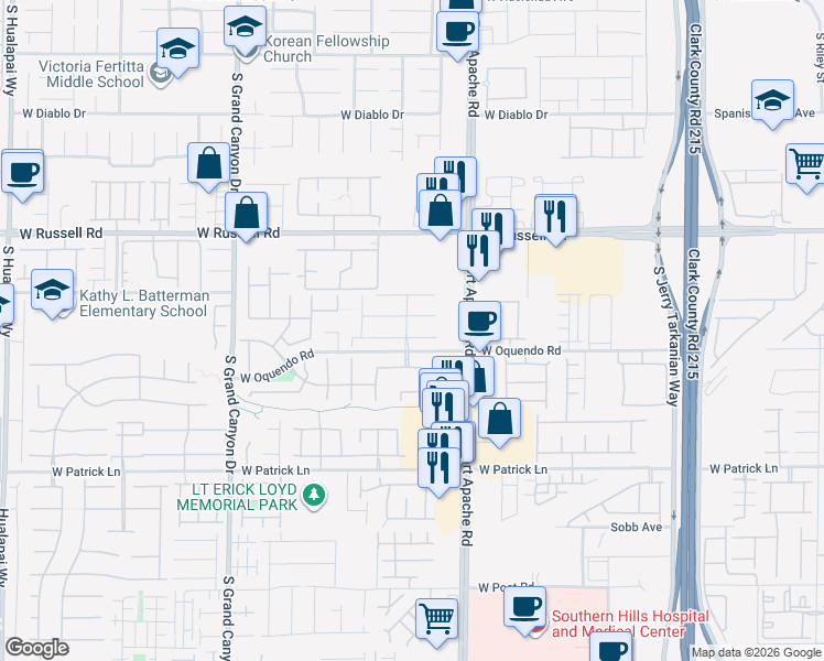 map of restaurants, bars, coffee shops, grocery stores, and more near 9496 Magnificent Avenue in Las Vegas