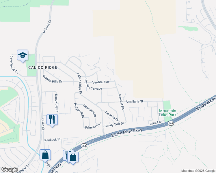 map of restaurants, bars, coffee shops, grocery stores, and more near 970 Verdite Avenue in Henderson