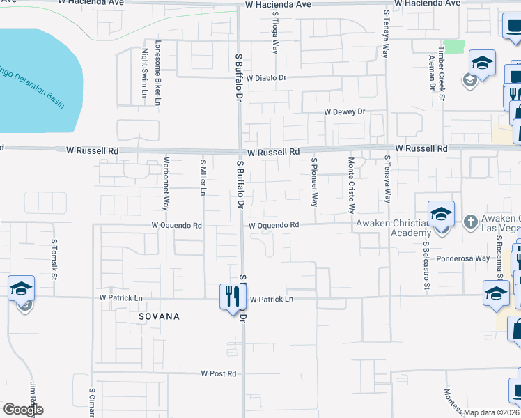 map of restaurants, bars, coffee shops, grocery stores, and more near 5852 Ashton Park Court in Las Vegas