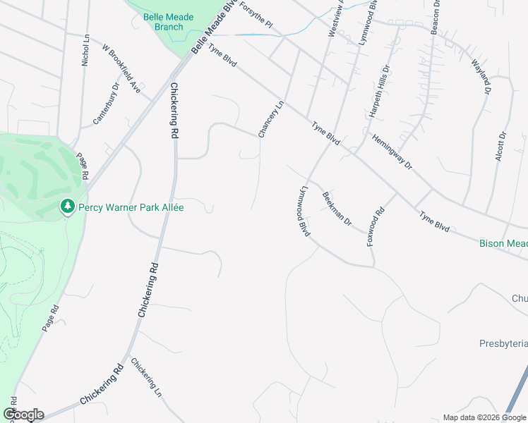 map of restaurants, bars, coffee shops, grocery stores, and more near 1034 Chancery Lane in Nashville