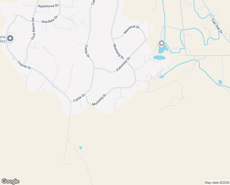 map of restaurants, bars, coffee shops, grocery stores, and more near 16230-16250 Mustang Drive in Springville