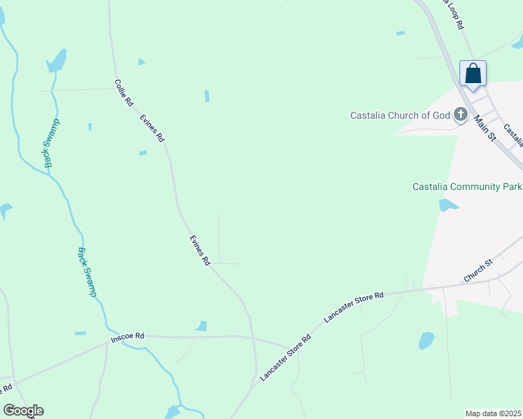 map of restaurants, bars, coffee shops, grocery stores, and more near Evines Road in Nash County