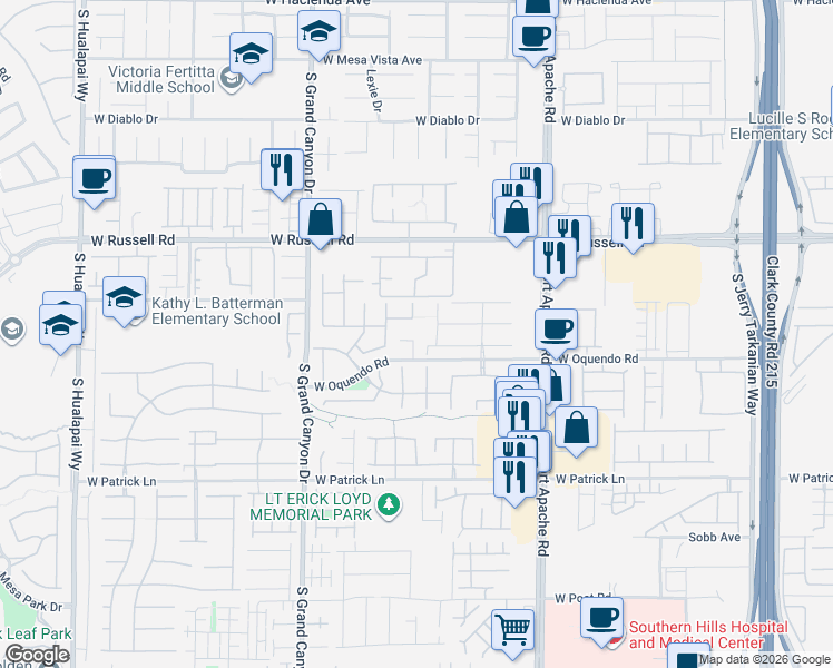 map of restaurants, bars, coffee shops, grocery stores, and more near 5841 Purple Haze Street in Las Vegas