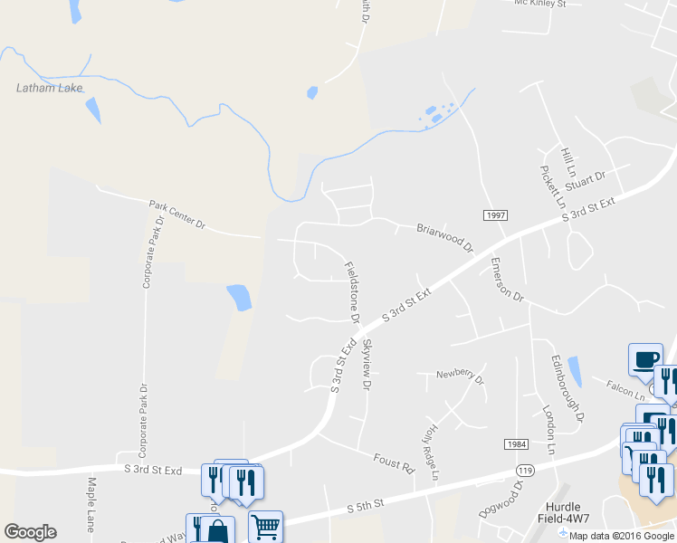 map of restaurants, bars, coffee shops, grocery stores, and more near 1108 Sandstone Court in Mebane