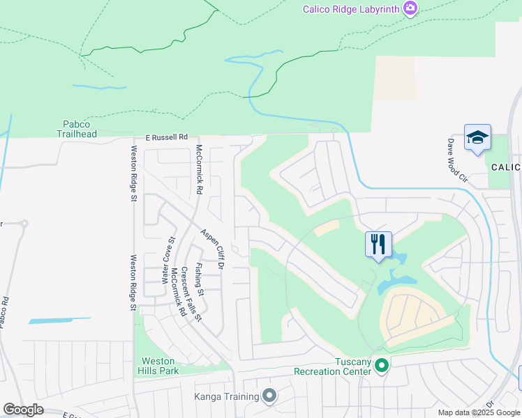 map of restaurants, bars, coffee shops, grocery stores, and more near 1084 Via Alloro in Henderson