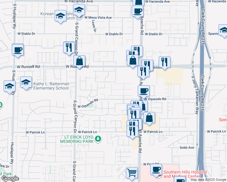 map of restaurants, bars, coffee shops, grocery stores, and more near 9565 Green Vineyard Avenue in Las Vegas