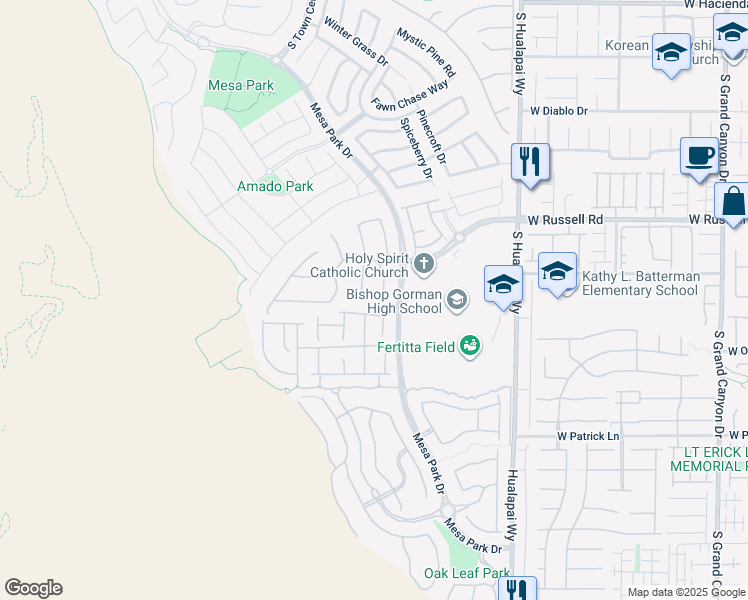 map of restaurants, bars, coffee shops, grocery stores, and more near 10417 Ember Rose Avenue in Las Vegas