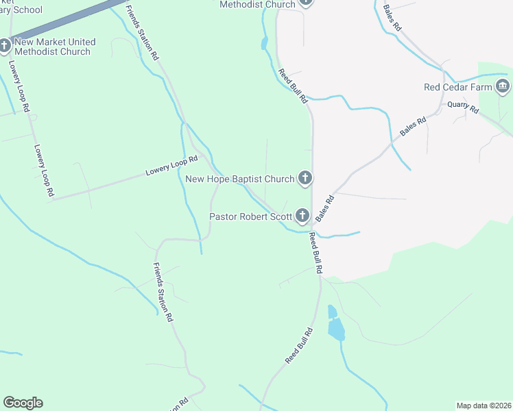 map of restaurants, bars, coffee shops, grocery stores, and more near 1202 Bales Road in New Market