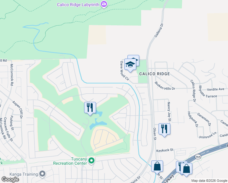 map of restaurants, bars, coffee shops, grocery stores, and more near 1129 Via Canale Drive in Henderson