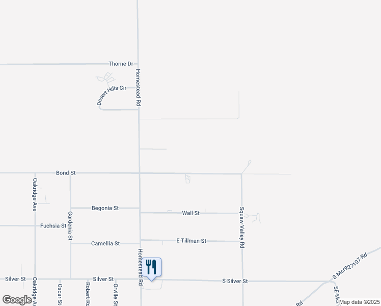 map of restaurants, bars, coffee shops, grocery stores, and more near 9381 Homestead Road in Pahrump