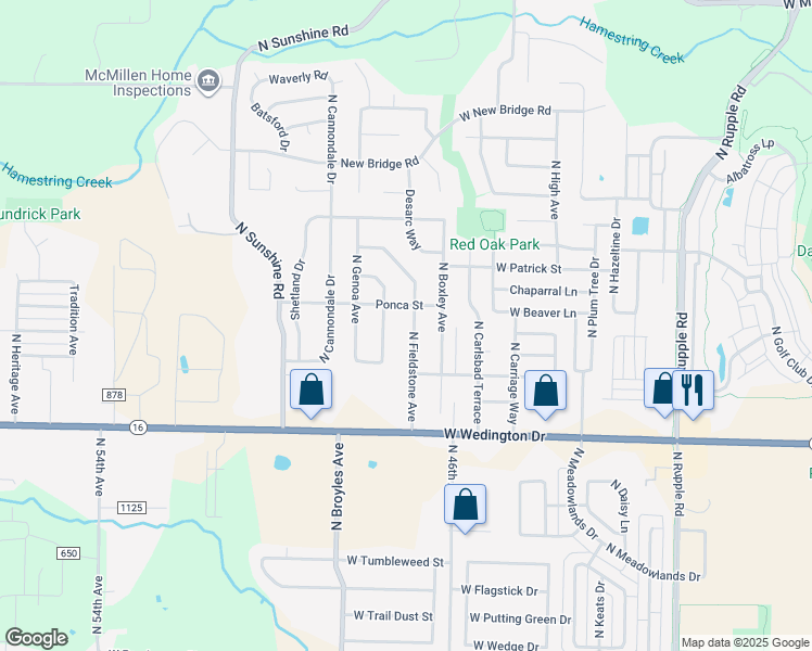 map of restaurants, bars, coffee shops, grocery stores, and more near 1379 North Fieldstone Avenue in Fayetteville