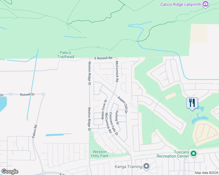 map of restaurants, bars, coffee shops, grocery stores, and more near 1124 Aspen Cliff Drive in Henderson