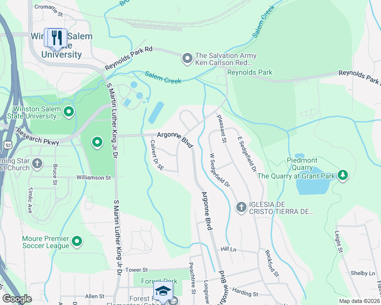 map of restaurants, bars, coffee shops, grocery stores, and more near in Winston-Salem