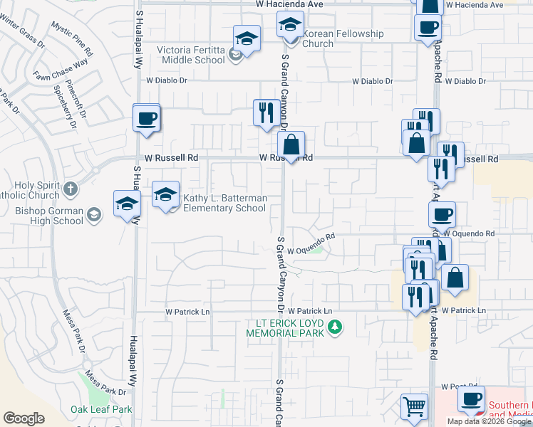 map of restaurants, bars, coffee shops, grocery stores, and more near 5835 Noble Stand Street in Las Vegas