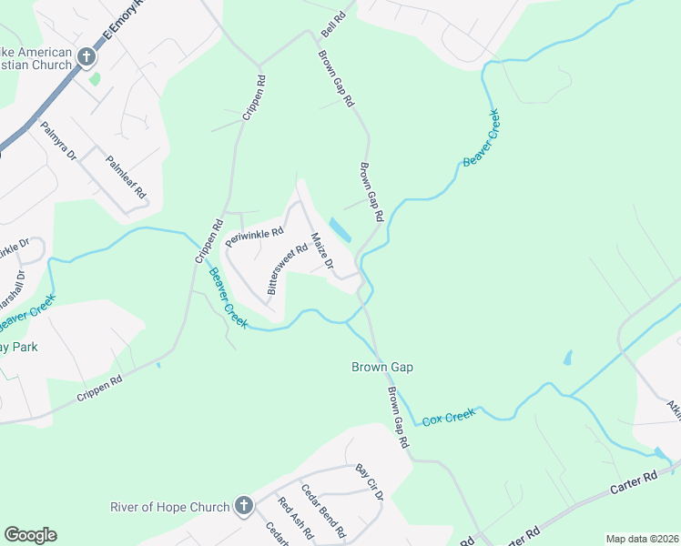 map of restaurants, bars, coffee shops, grocery stores, and more near 6915 Maize Drive in Knoxville
