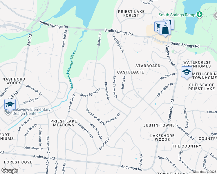 map of restaurants, bars, coffee shops, grocery stores, and more near 556 Bluewater Dr in Nashville