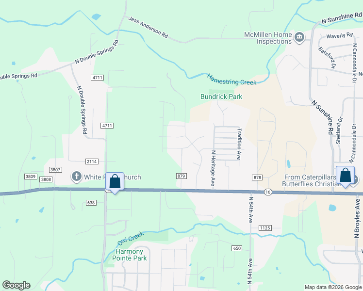 map of restaurants, bars, coffee shops, grocery stores, and more near 5962 West Mecklin Street in Fayetteville
