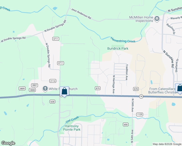 map of restaurants, bars, coffee shops, grocery stores, and more near 6038 West Mecklin Street in Fayetteville