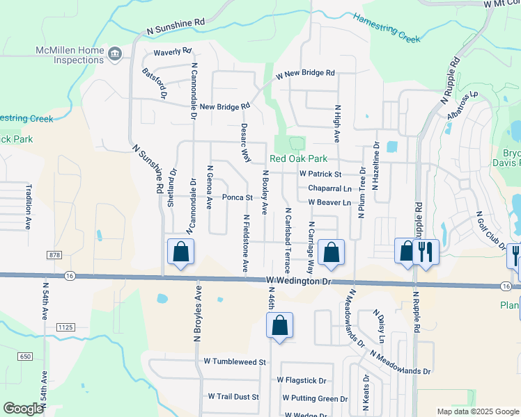 map of restaurants, bars, coffee shops, grocery stores, and more near 1389 North Boxley Avenue in Fayetteville