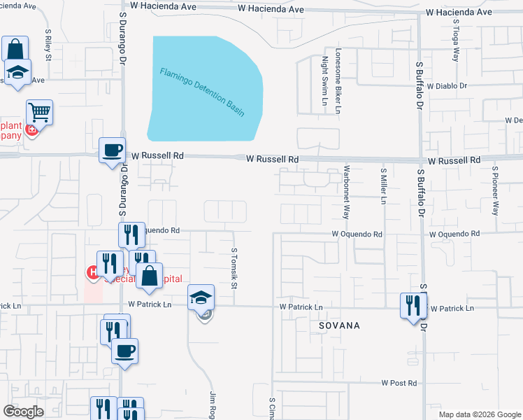 map of restaurants, bars, coffee shops, grocery stores, and more near 8099 West Quail Avenue in Las Vegas