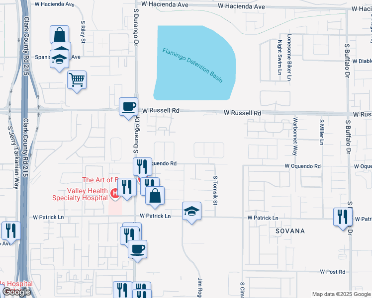 map of restaurants, bars, coffee shops, grocery stores, and more near 5839 Sleepy Spruce Street in Las Vegas