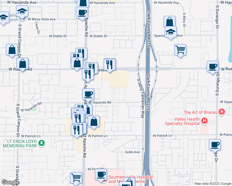 map of restaurants, bars, coffee shops, grocery stores, and more near 5858 Kips Bay Street in Las Vegas