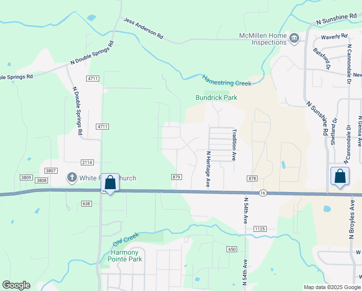 map of restaurants, bars, coffee shops, grocery stores, and more near 5962 West Mecklin Street in Fayetteville