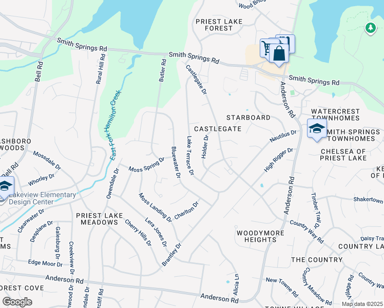 map of restaurants, bars, coffee shops, grocery stores, and more near 676 Lake Terrace Drive in Nashville