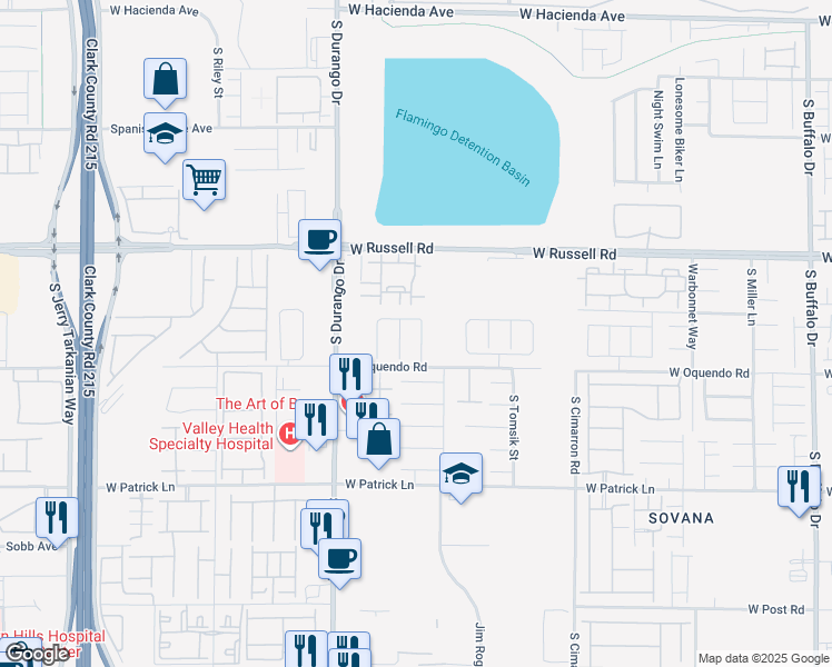 map of restaurants, bars, coffee shops, grocery stores, and more near 5831 Salmon Falls Street in Las Vegas