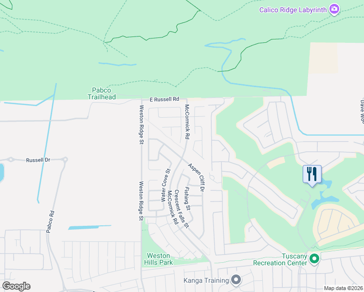 map of restaurants, bars, coffee shops, grocery stores, and more near 1124 Evergreen Cove Street in Henderson