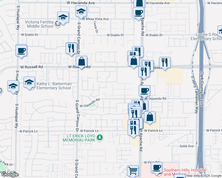 map of restaurants, bars, coffee shops, grocery stores, and more near 5841 Purple Haze Street in Las Vegas