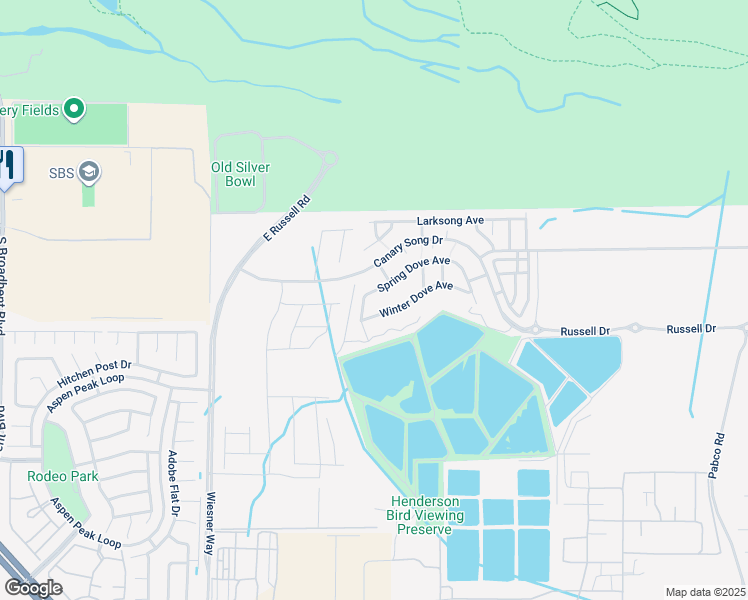 map of restaurants, bars, coffee shops, grocery stores, and more near 457 Spring Dove Avenue in Henderson