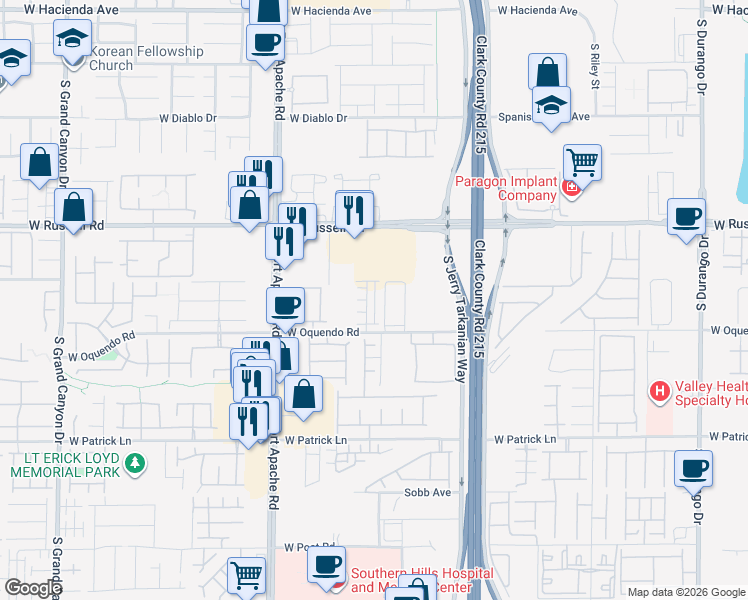 map of restaurants, bars, coffee shops, grocery stores, and more near 5862 Kips Bay Street in Las Vegas