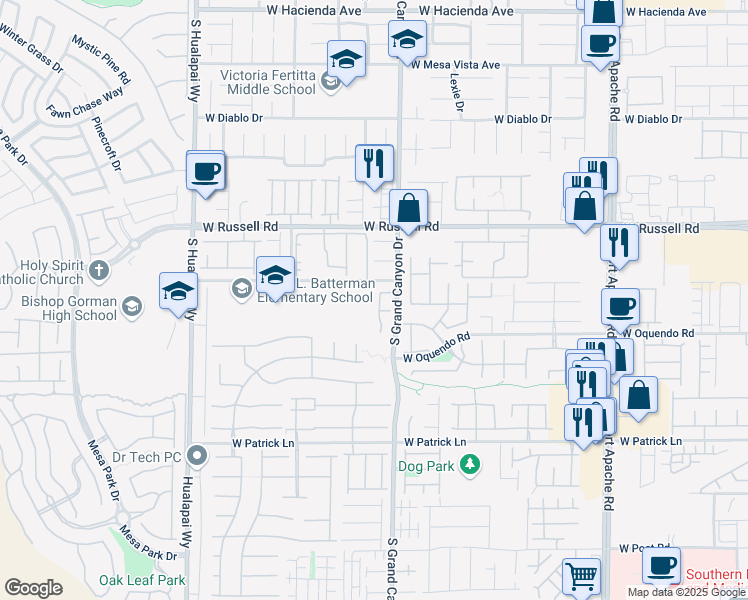 map of restaurants, bars, coffee shops, grocery stores, and more near 5835 Noble Stand Street in Las Vegas