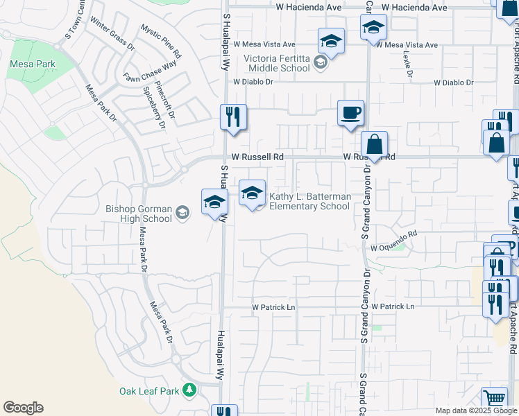 map of restaurants, bars, coffee shops, grocery stores, and more near 10135 West Quail Avenue in Las Vegas
