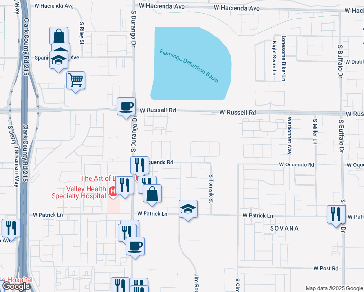 map of restaurants, bars, coffee shops, grocery stores, and more near 5839 Sleepy Spruce Street in Las Vegas