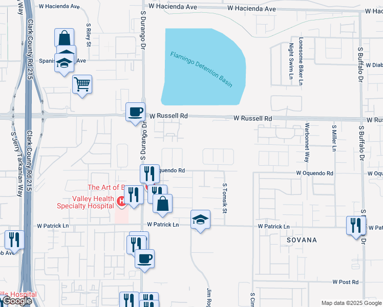 map of restaurants, bars, coffee shops, grocery stores, and more near 5839 Sleepy Spruce Street in Las Vegas