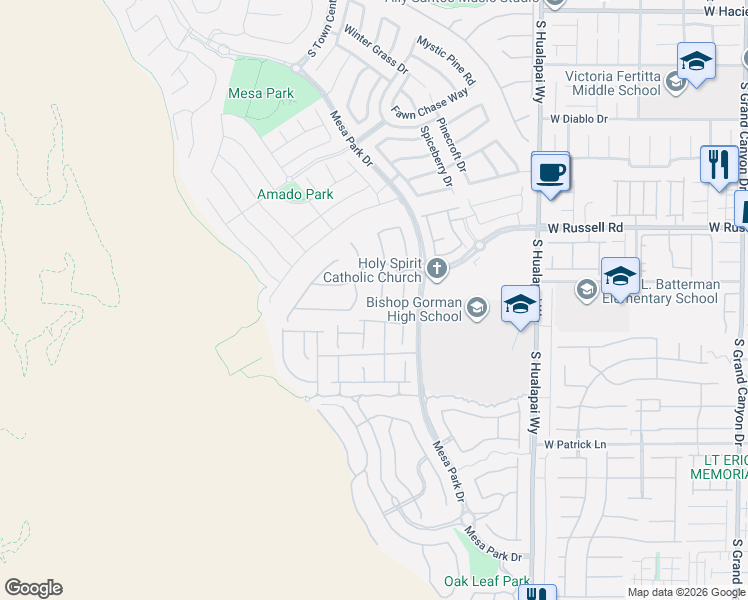 map of restaurants, bars, coffee shops, grocery stores, and more near 5862 Grade Vista Street in Las Vegas
