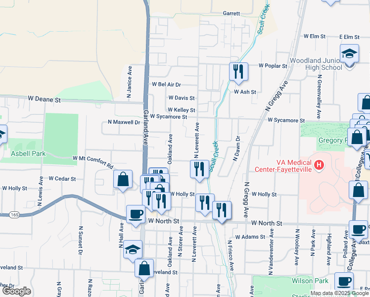 map of restaurants, bars, coffee shops, grocery stores, and more near in Washington County