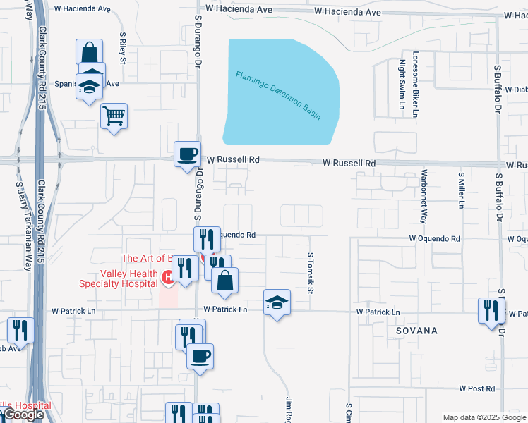 map of restaurants, bars, coffee shops, grocery stores, and more near 5839 Sleepy Spruce Street in Las Vegas