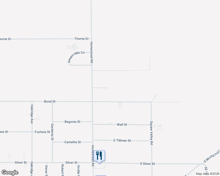 map of restaurants, bars, coffee shops, grocery stores, and more near 9381 Homestead Road in Pahrump