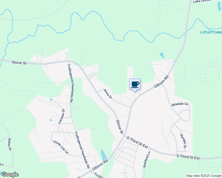 map of restaurants, bars, coffee shops, grocery stores, and more near 546 Anna Drive in Mebane