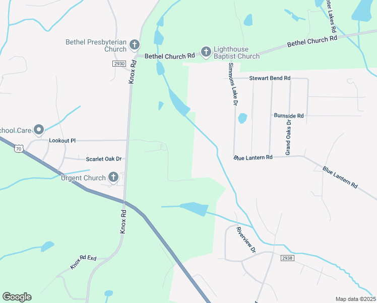 map of restaurants, bars, coffee shops, grocery stores, and more near 401 Knox Road in Gibsonville