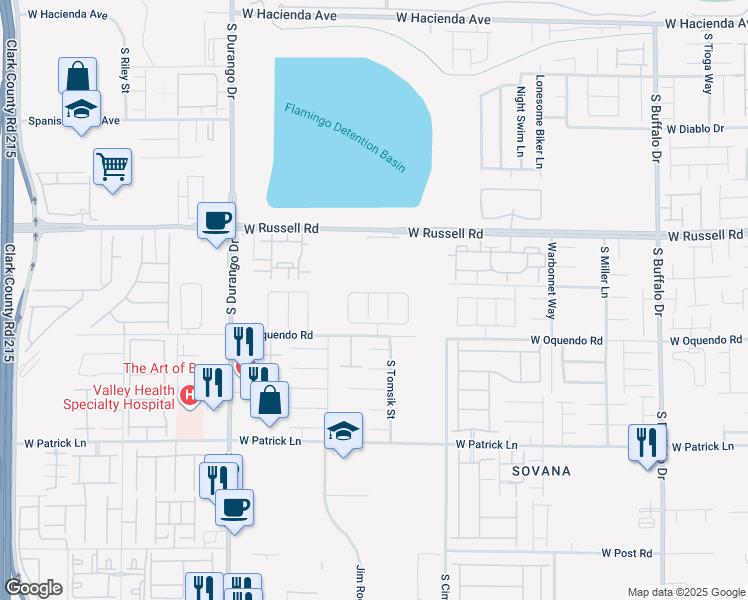 map of restaurants, bars, coffee shops, grocery stores, and more near 5826 Lenapee Court in Las Vegas