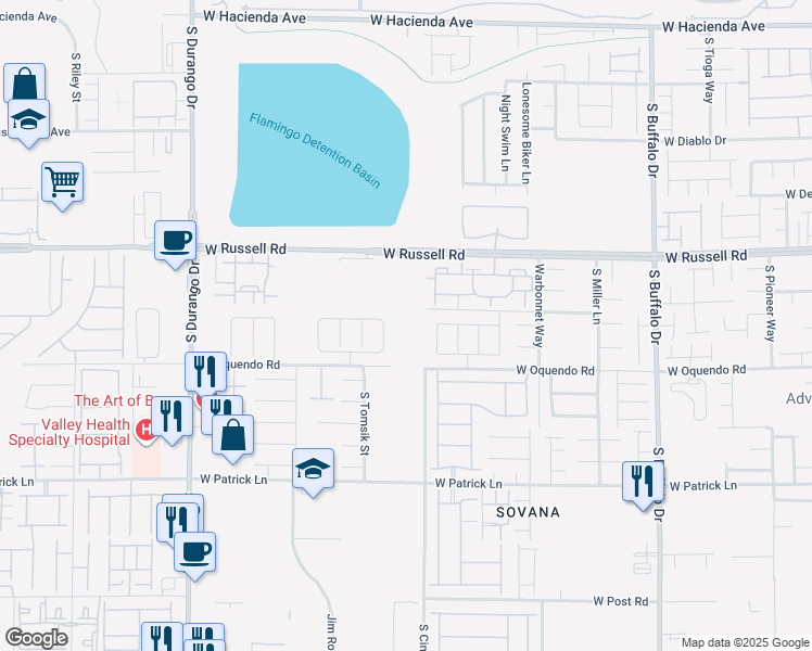 map of restaurants, bars, coffee shops, grocery stores, and more near 8099 West Quail Avenue in Las Vegas